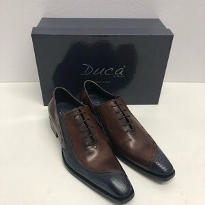 Ducas shoes Italian blue/cognac oxford point toe